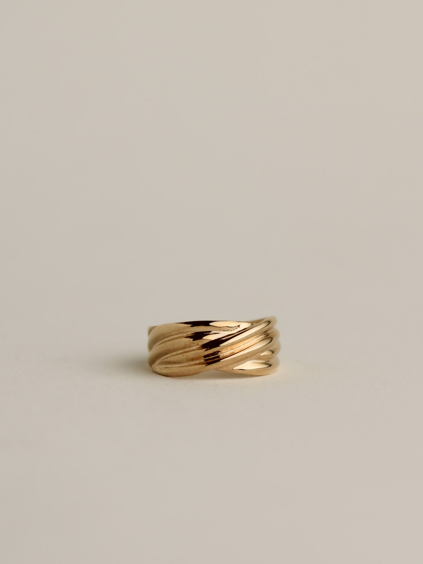 Wide Foldover Band, 14k