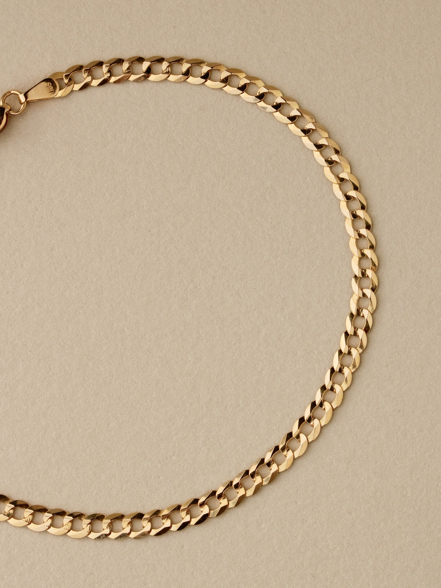 Curb Chain Bracelet, 3mm