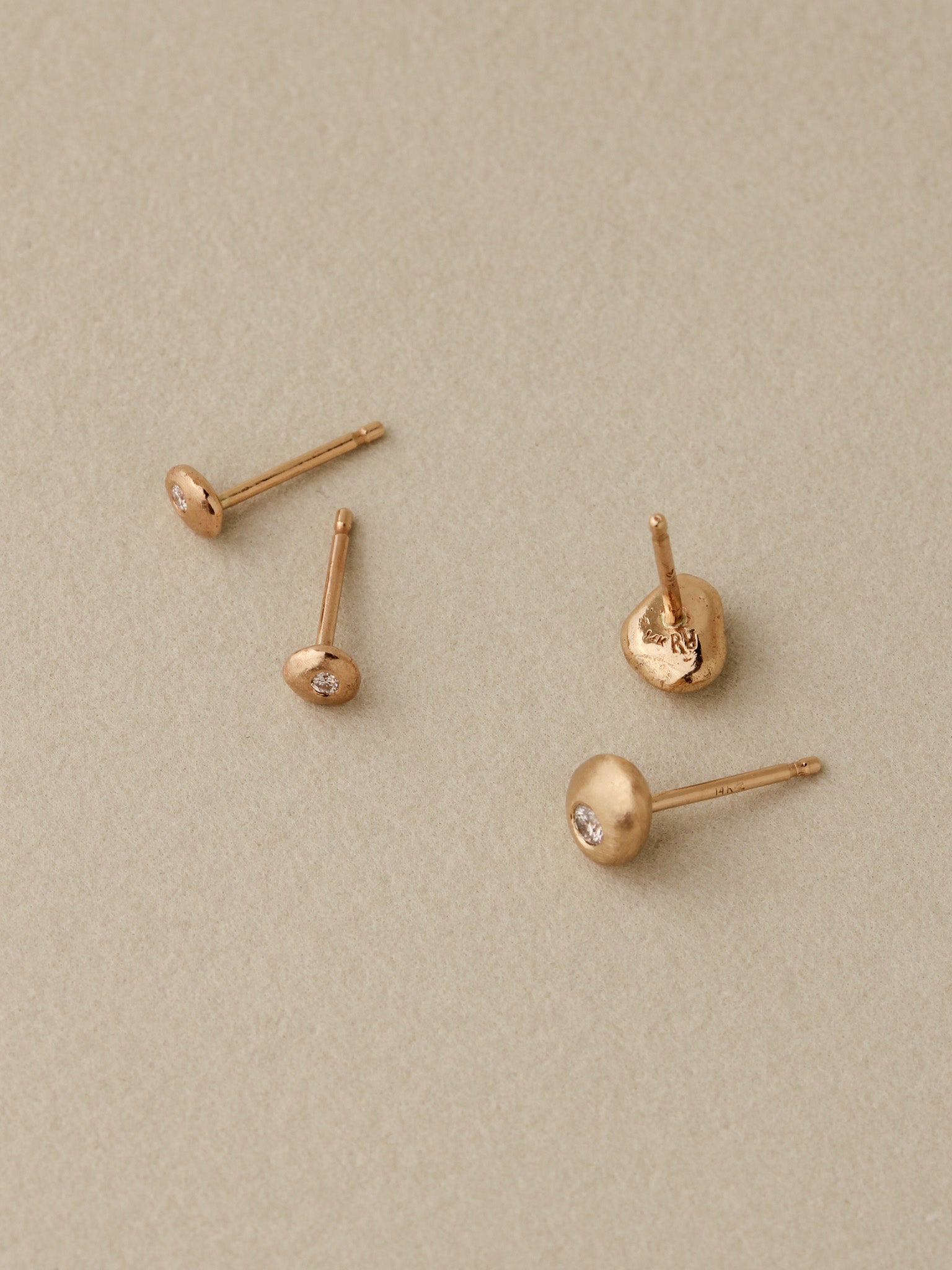 Diamond Pebble Studs