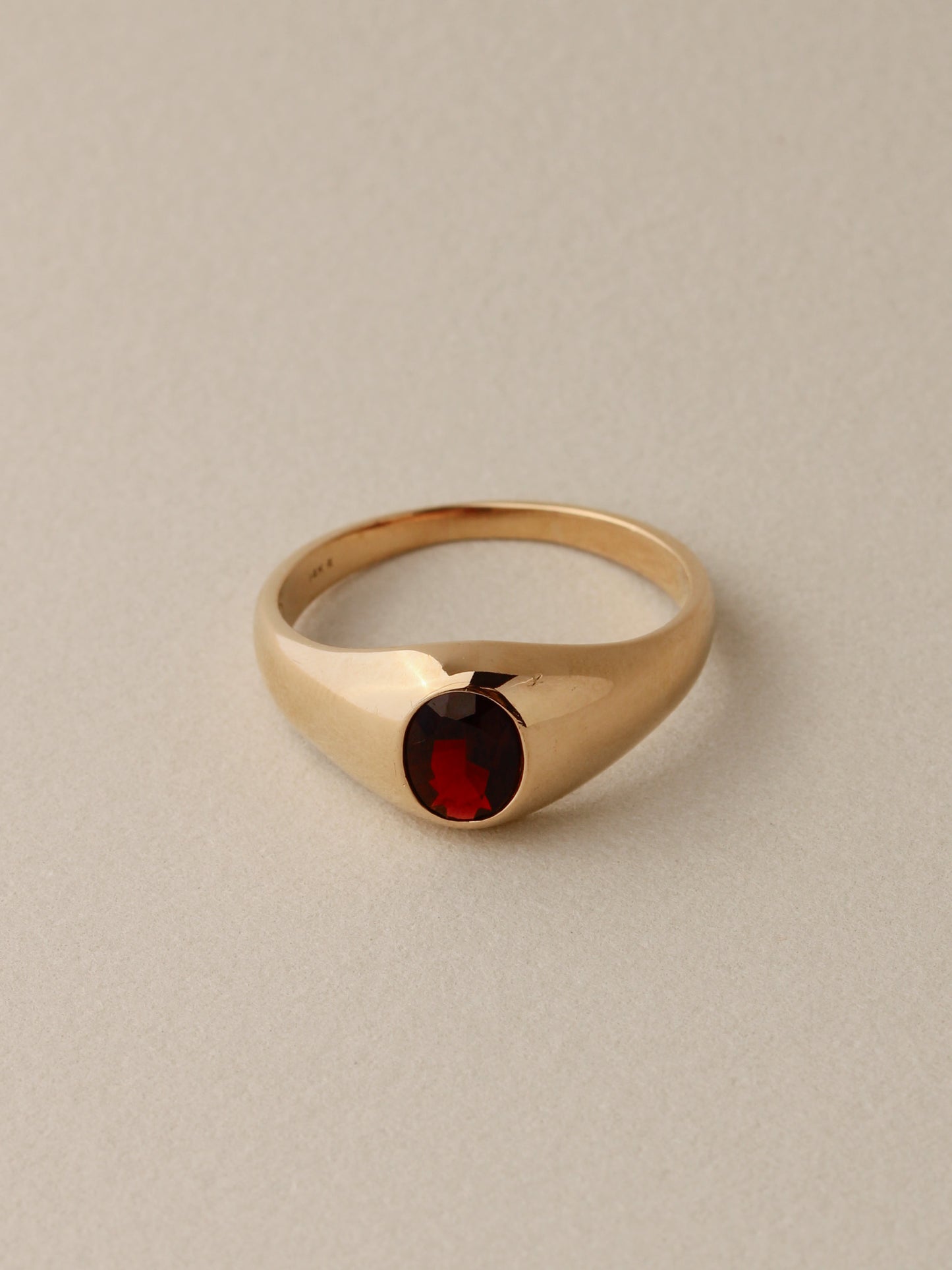 Garnet Signet Ring, 14k