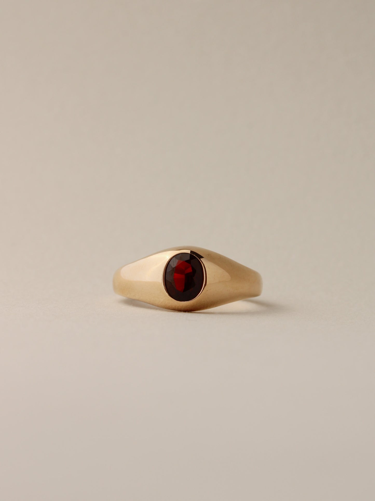 Garnet Signet Ring, 14k