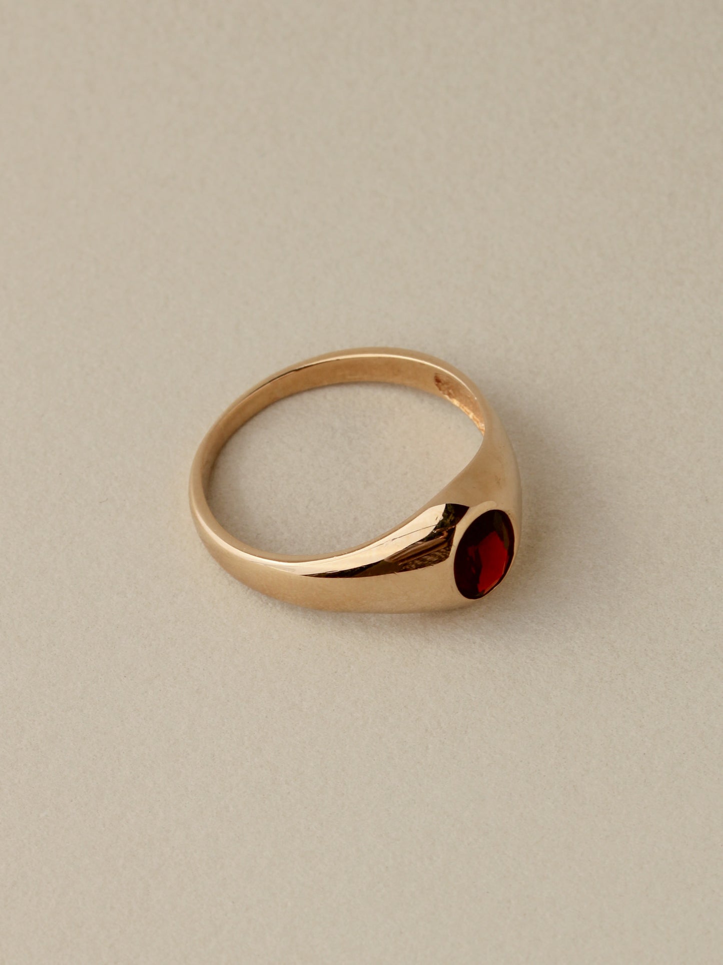 Garnet Signet Ring, 14k