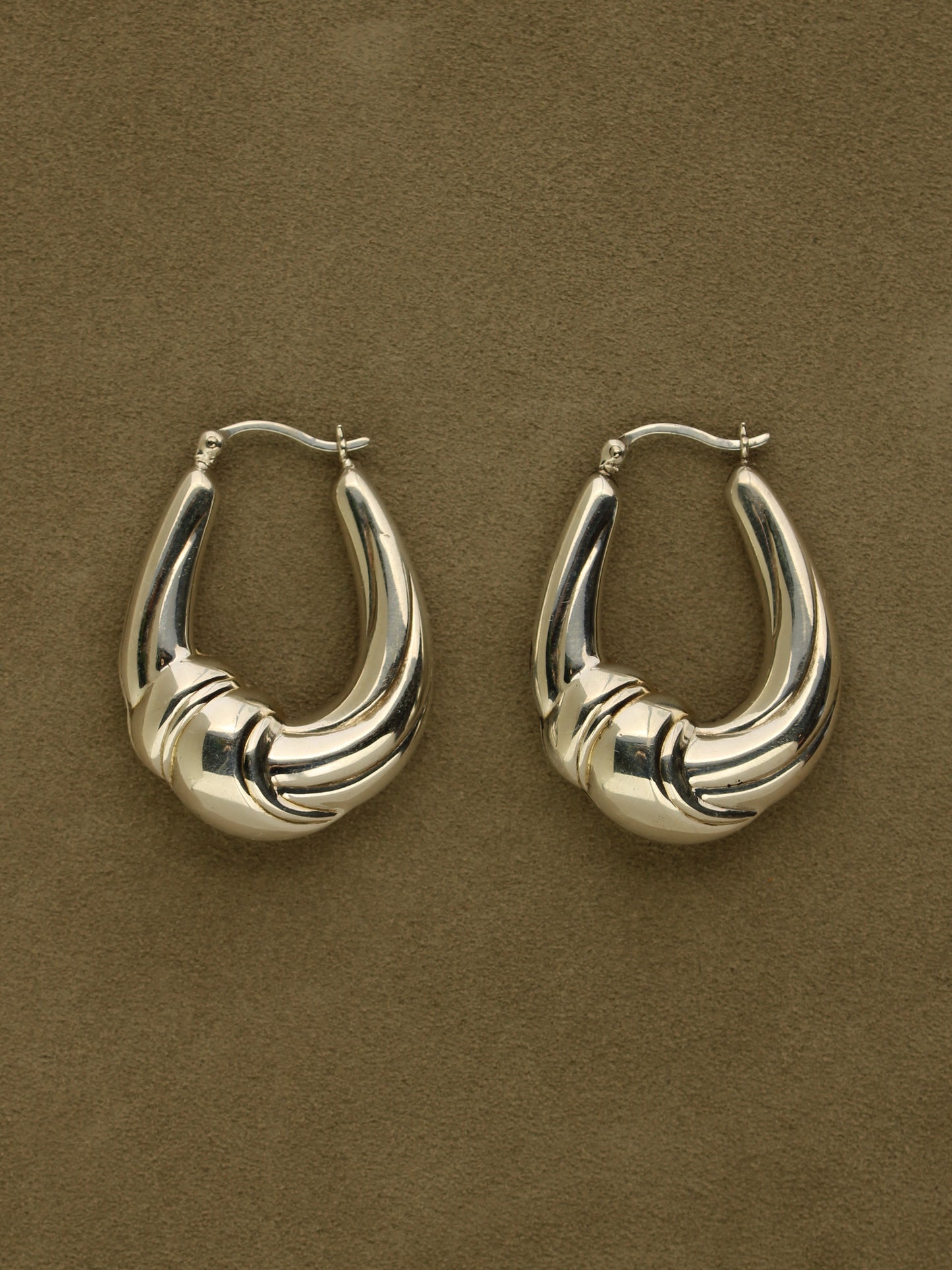 Sterling Crescent Hoops