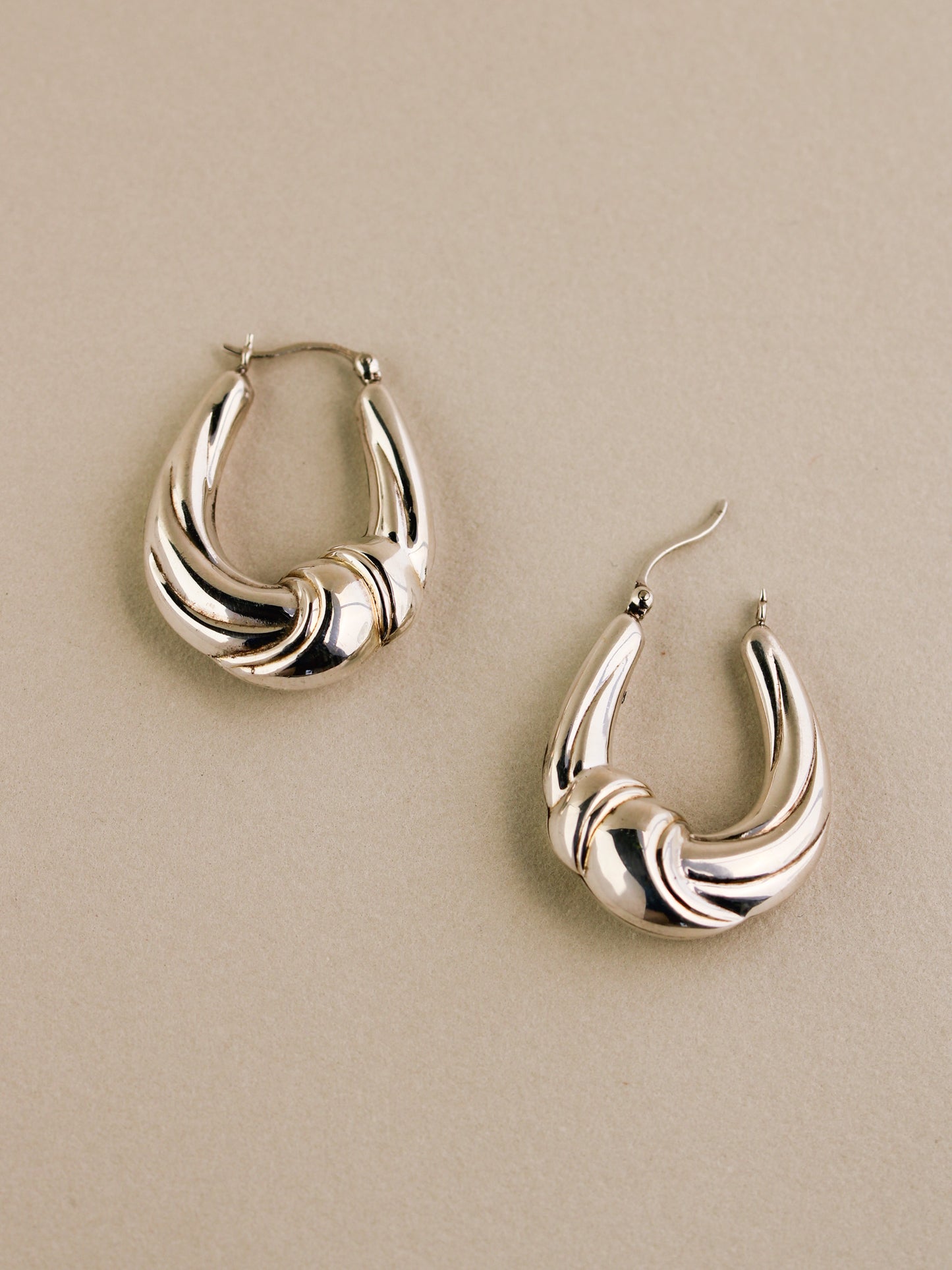 Sterling Crescent Hoops