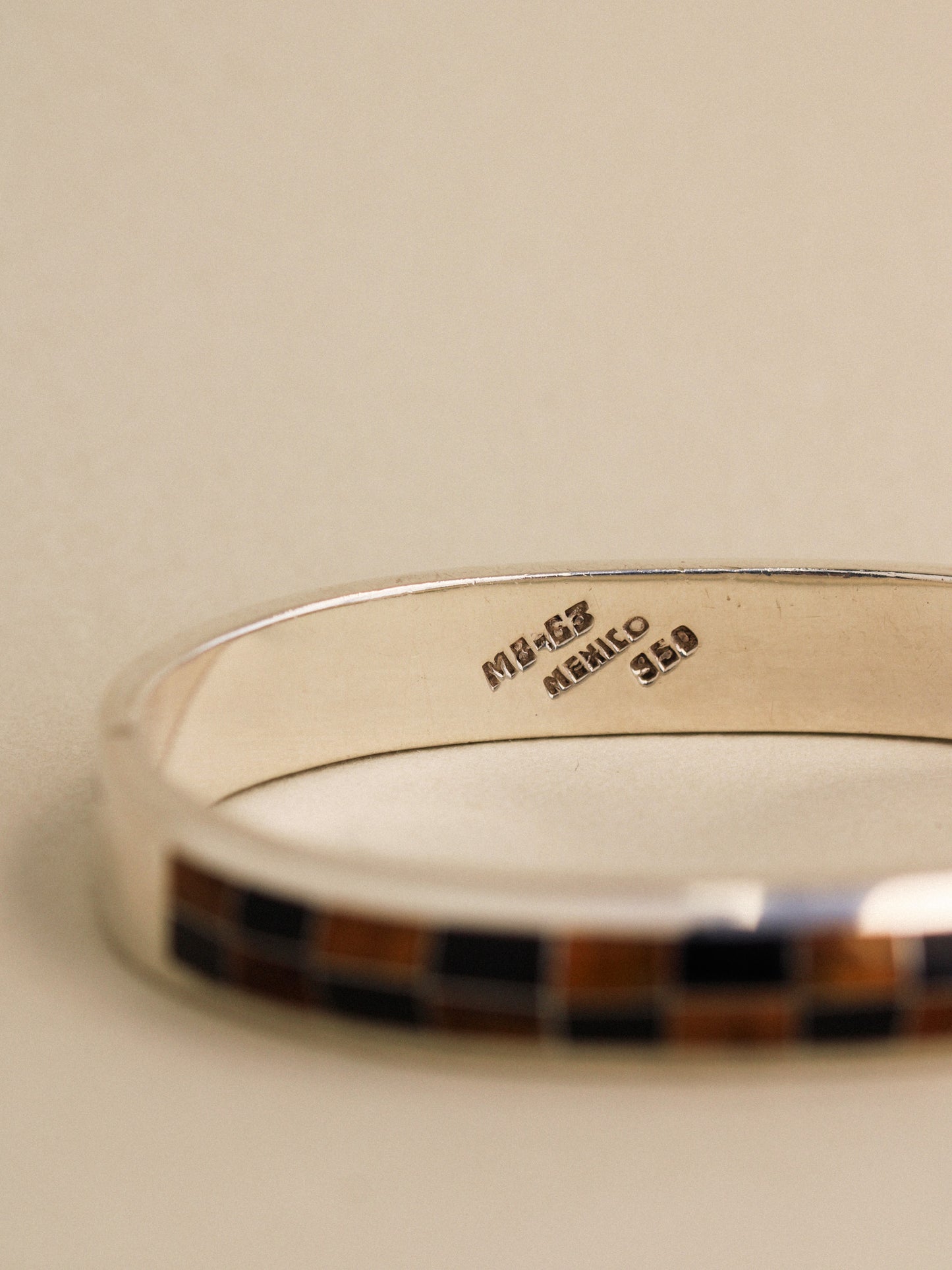 Mexican Silver Inlay Bracelet