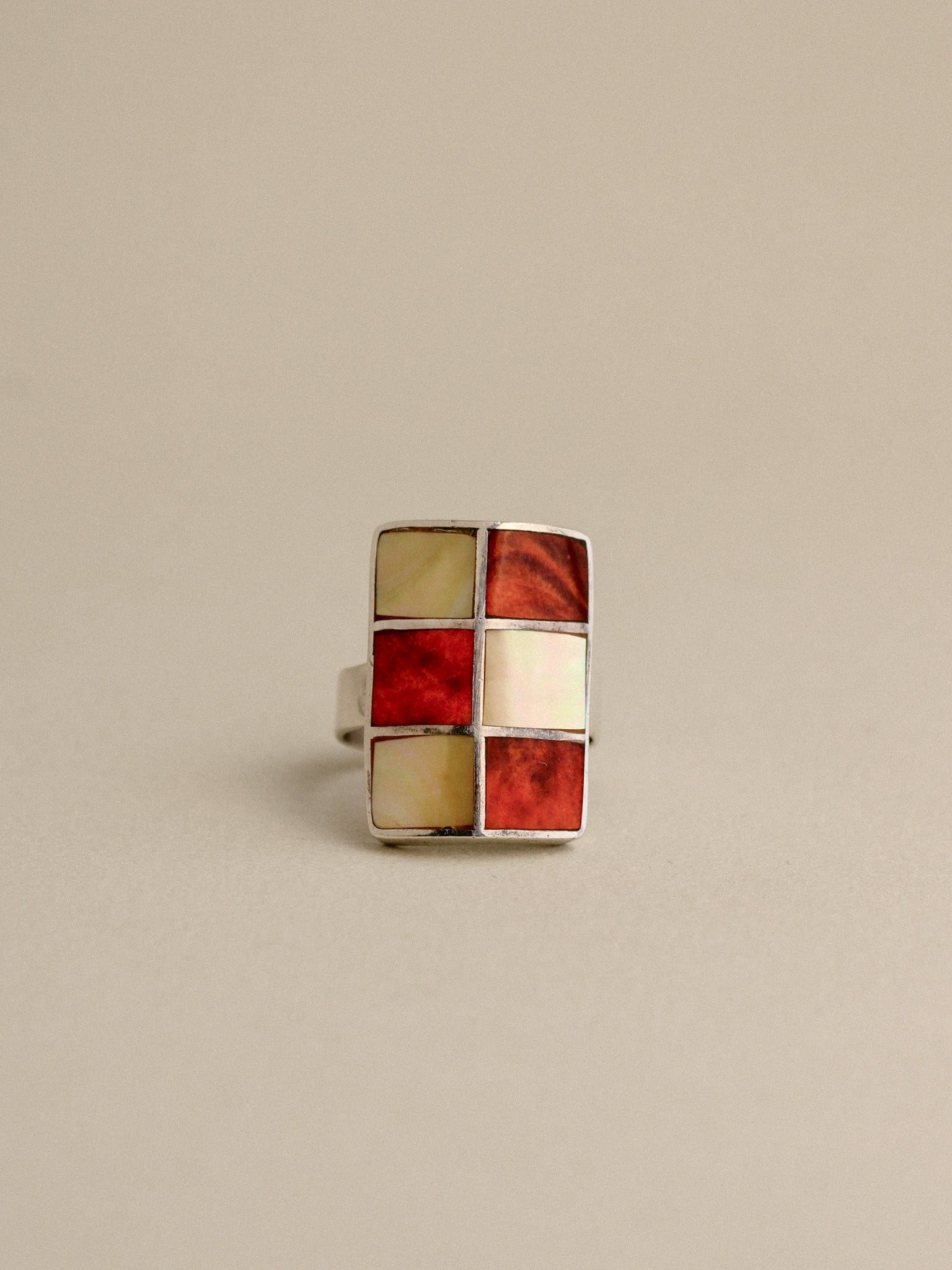 Checkerboard Inlay Ring
