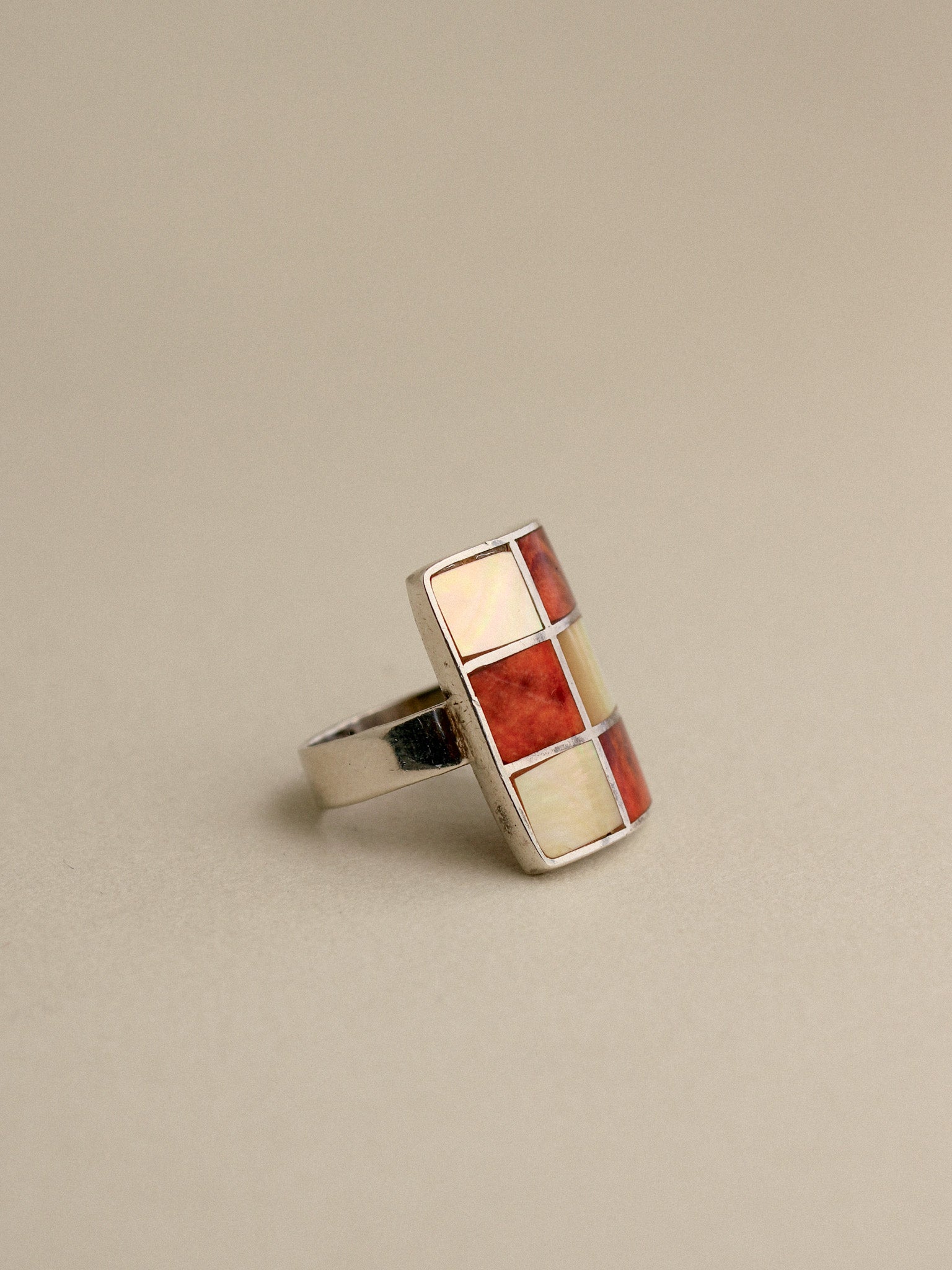 Checkerboard Inlay Ring