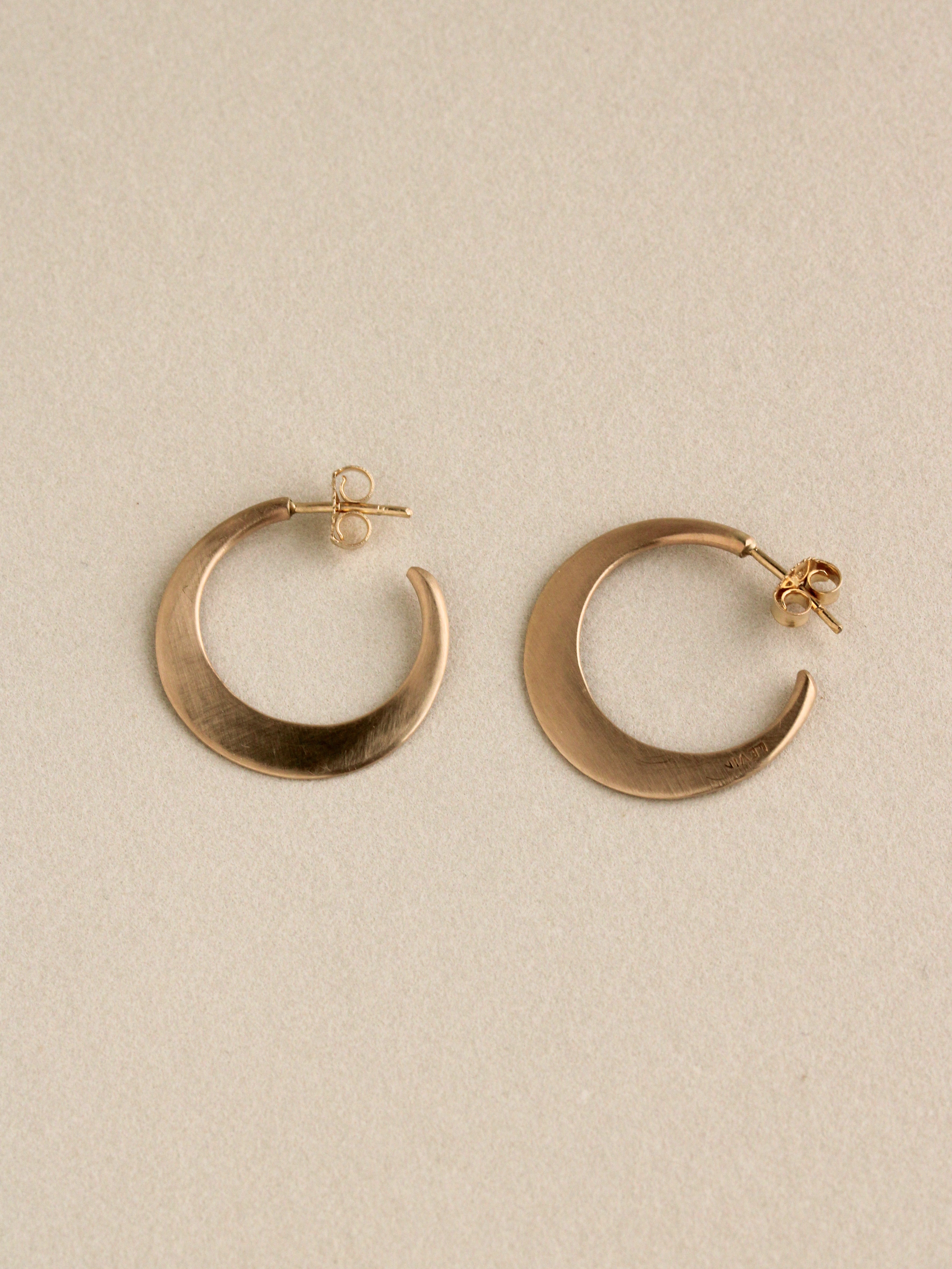 Hammered Crescent Hoops