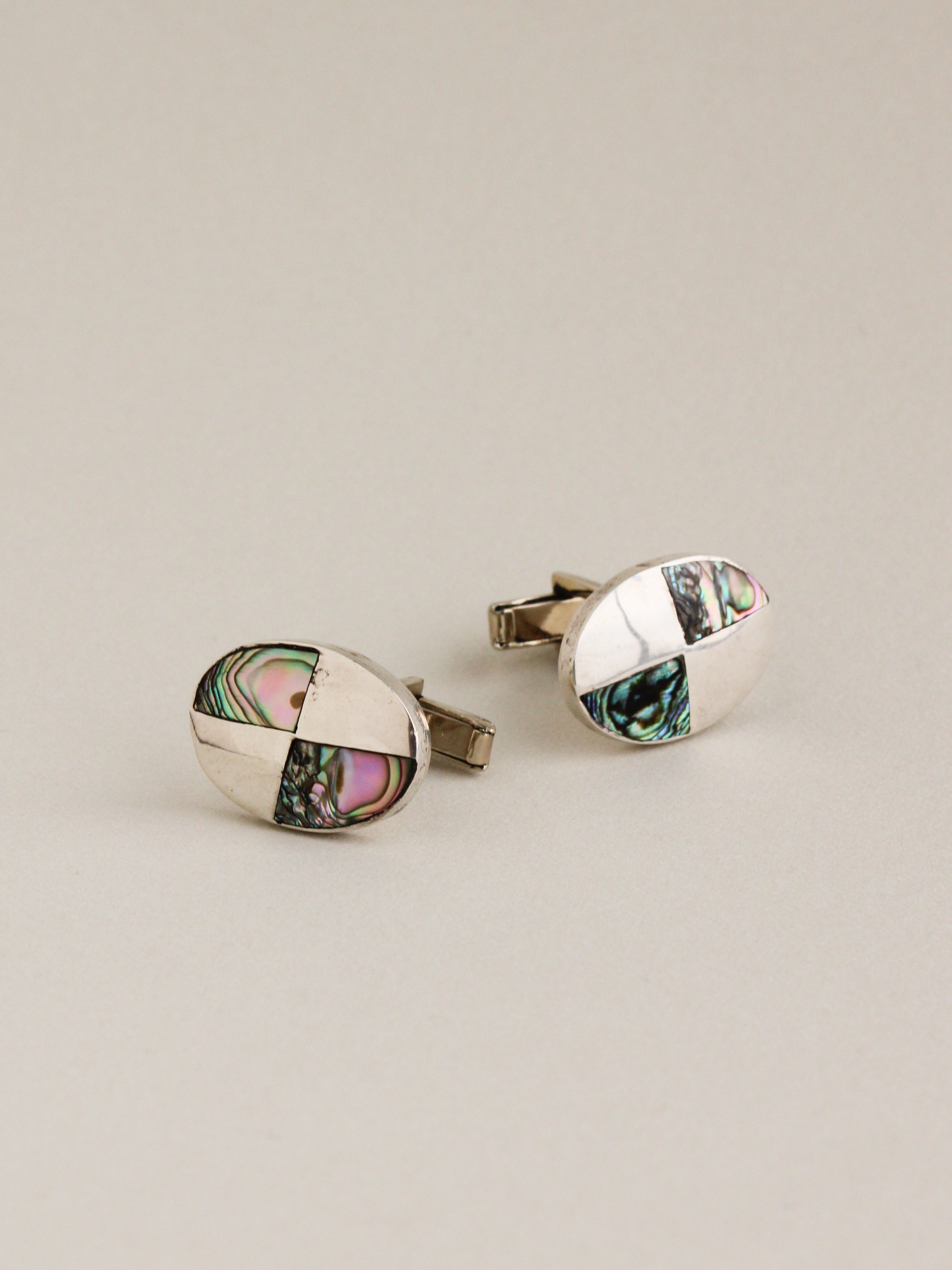 Abalone Pinwheel Inlay Cufflinks