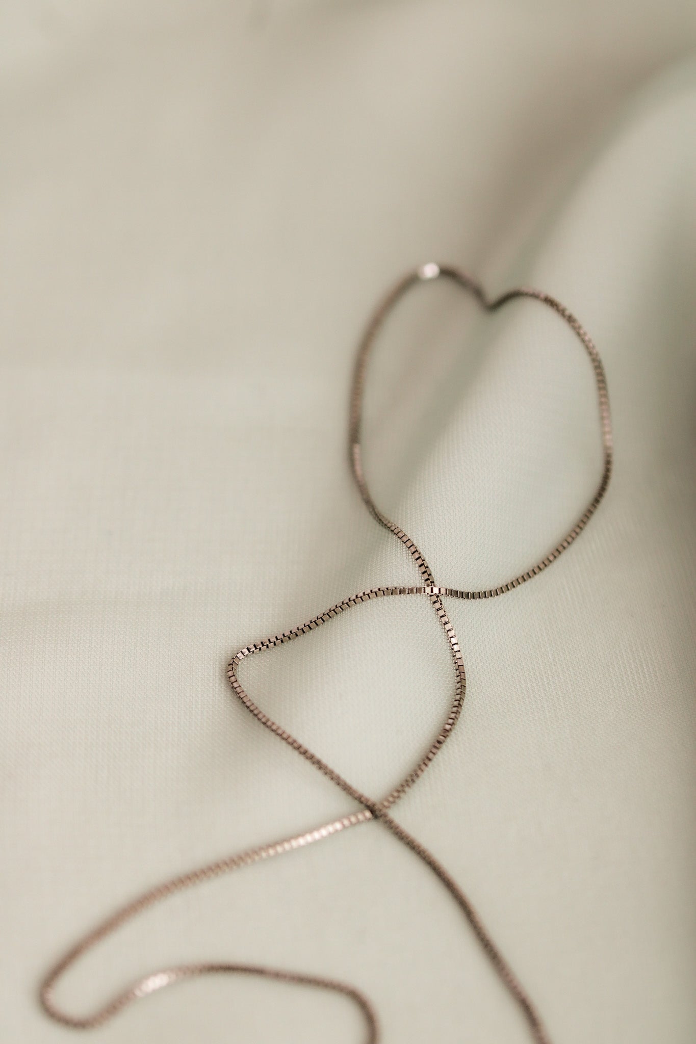 14k White Gold Box Chain