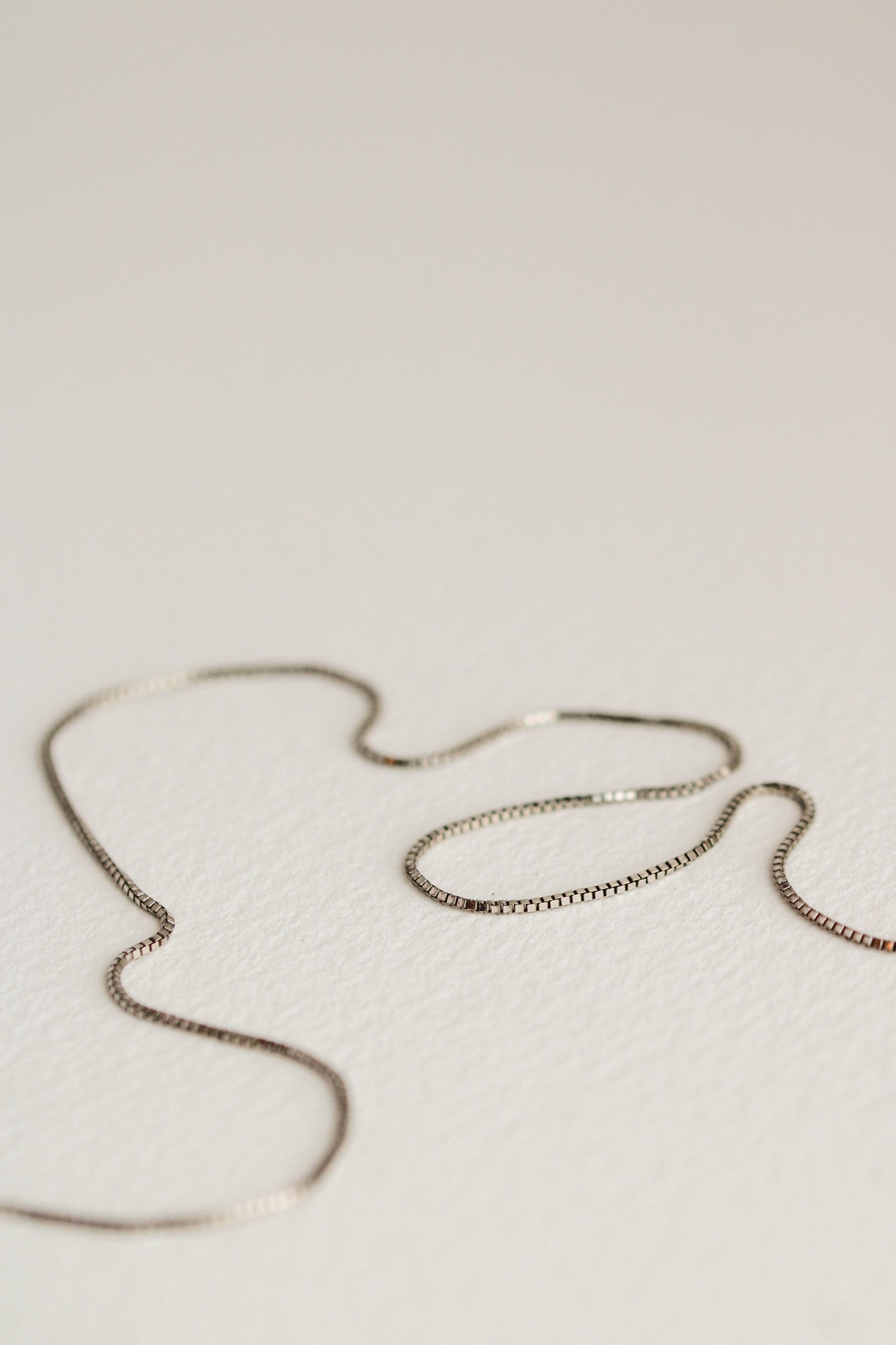 14k White Gold Box Chain