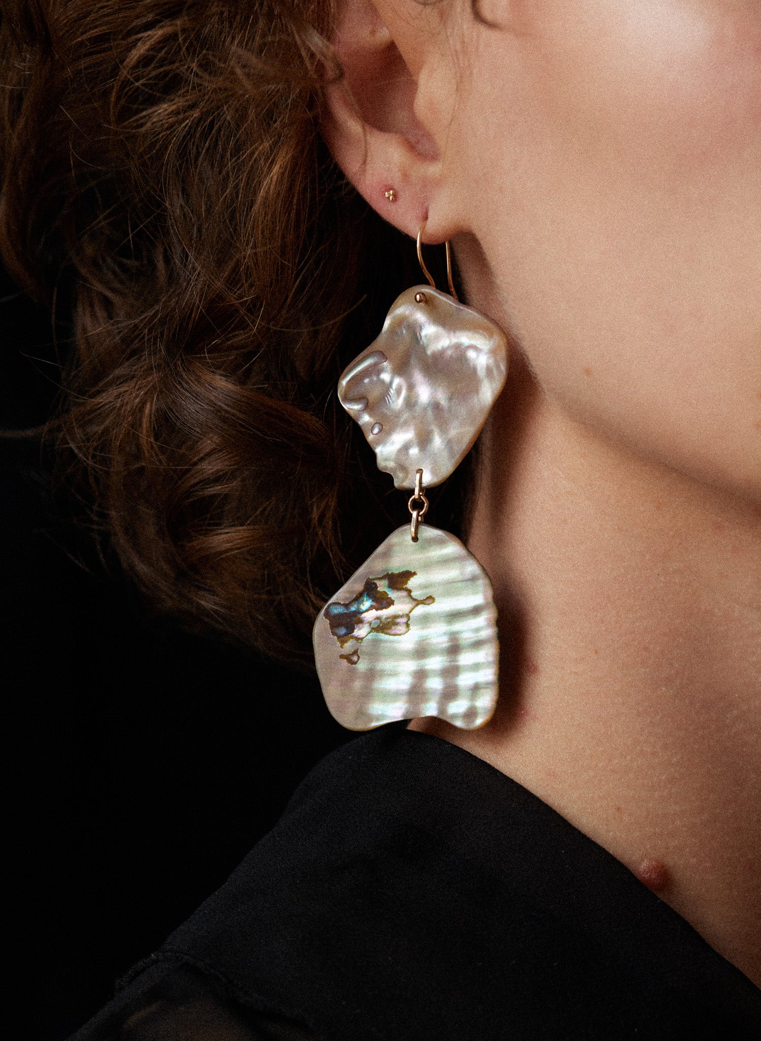 Abalone Fan Earrings