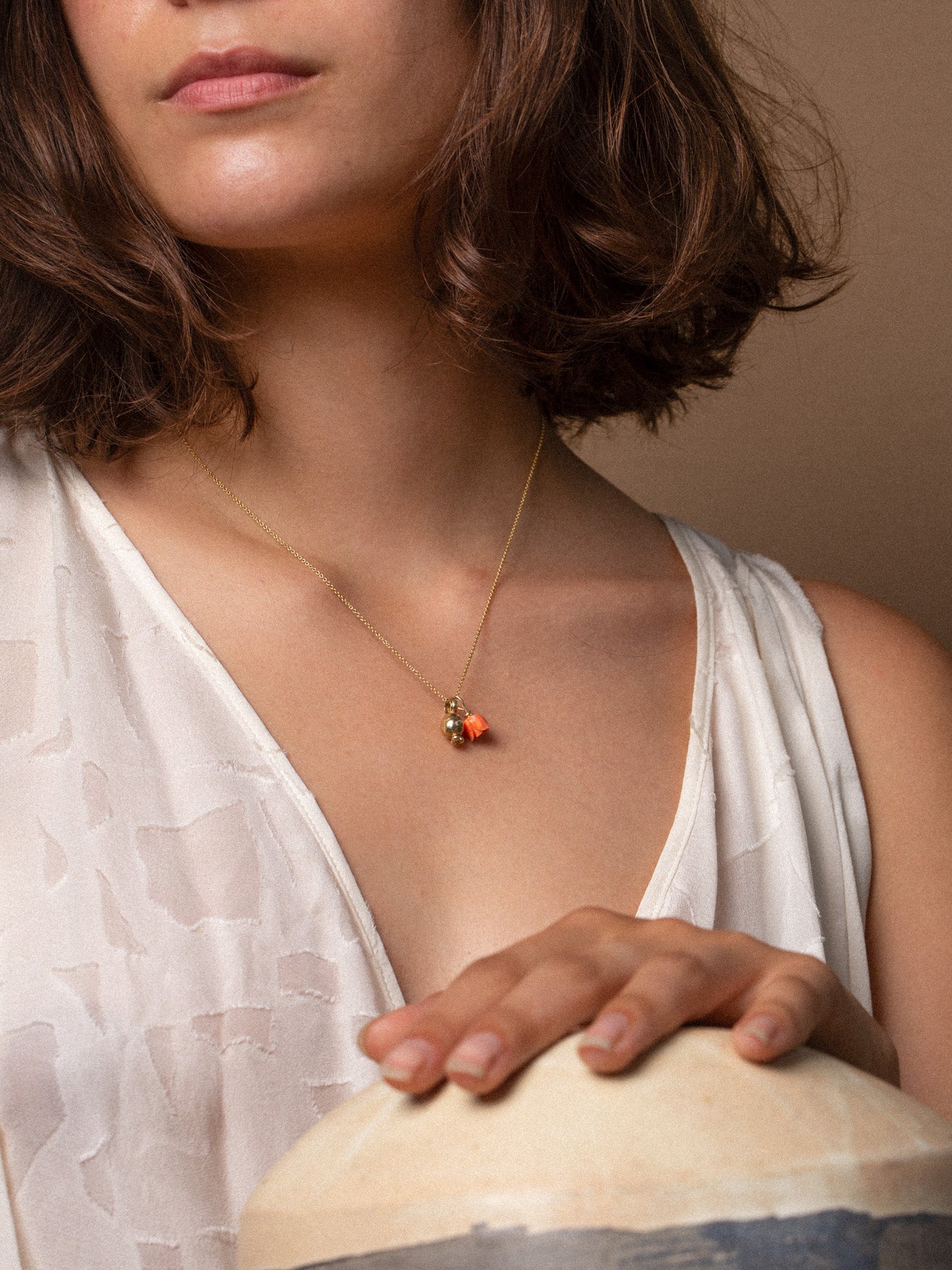 Coral Rosette Necklace