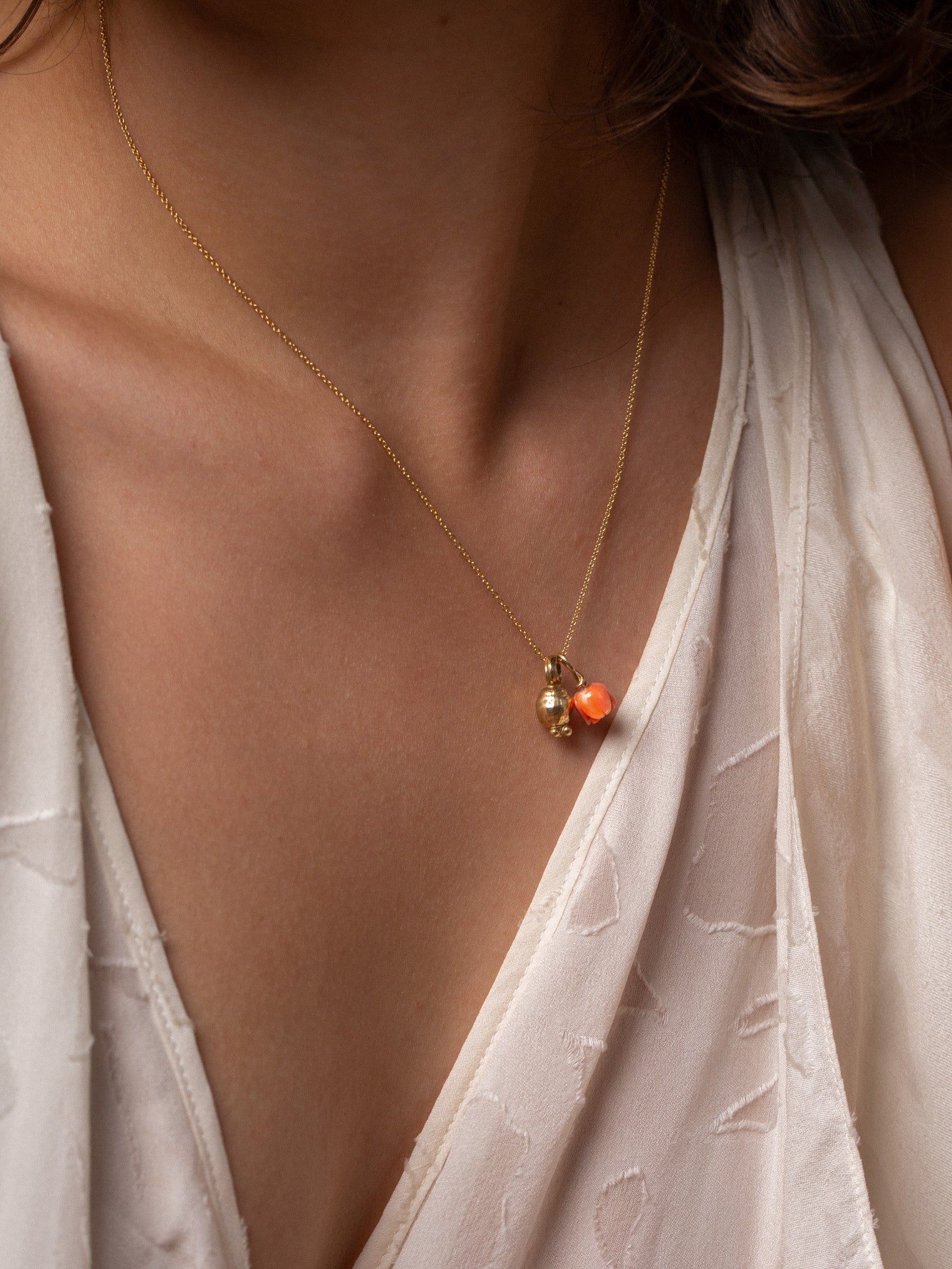 Coral Rosette Necklace