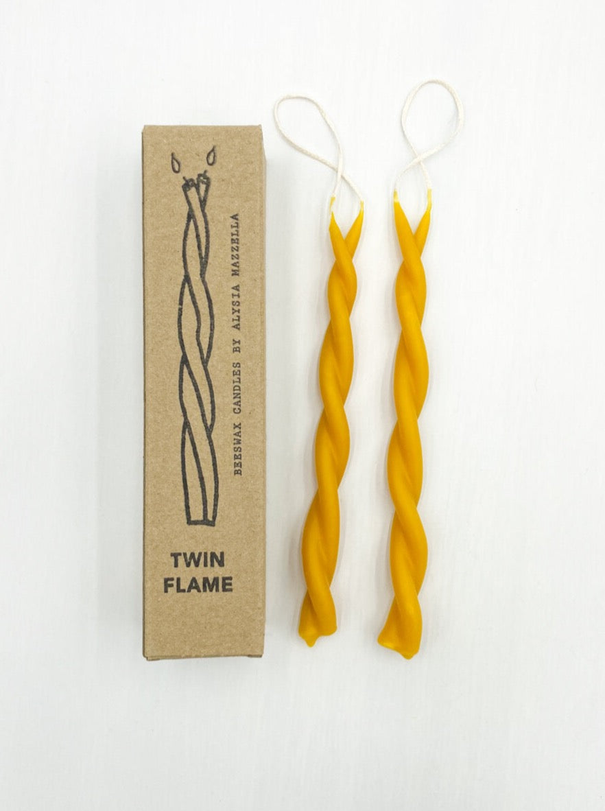 Twin Flame Beeswax Candles