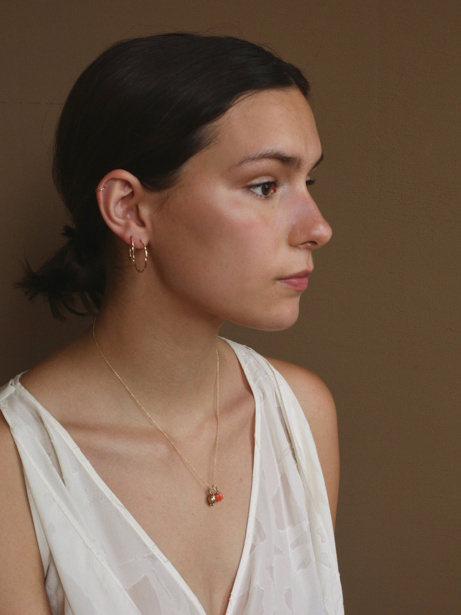 Coral Rosette Necklace