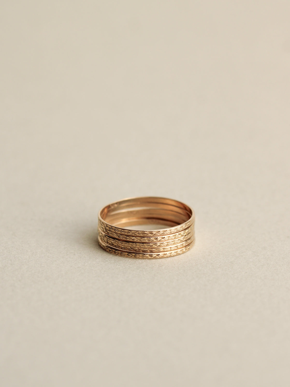 14k Starbust Stacking Rings