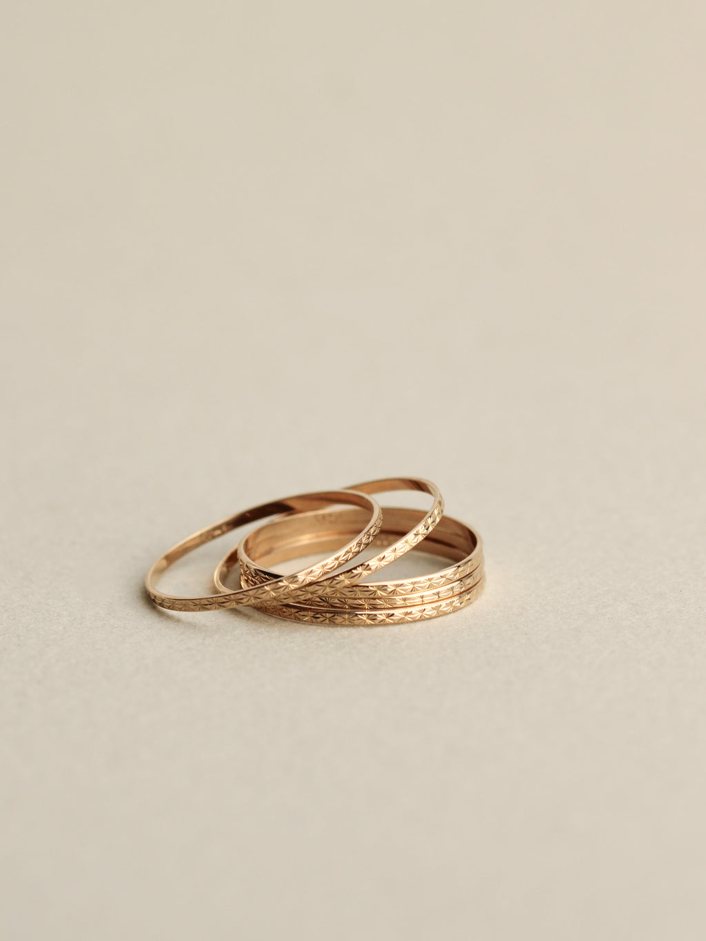 14k Starbust Stacking Rings