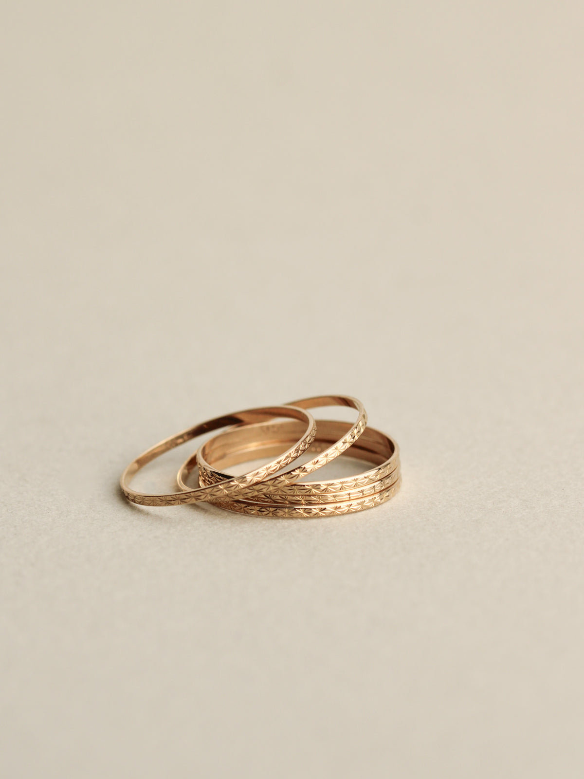14k Starbust Stacking Rings