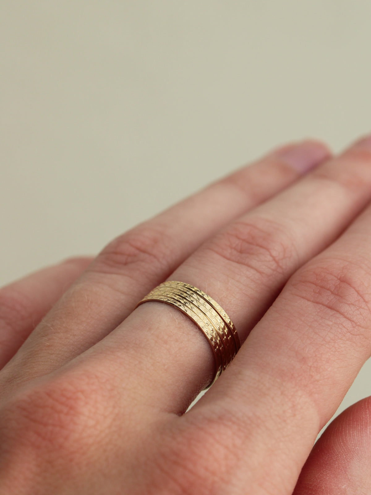 14k Starbust Stacking Rings