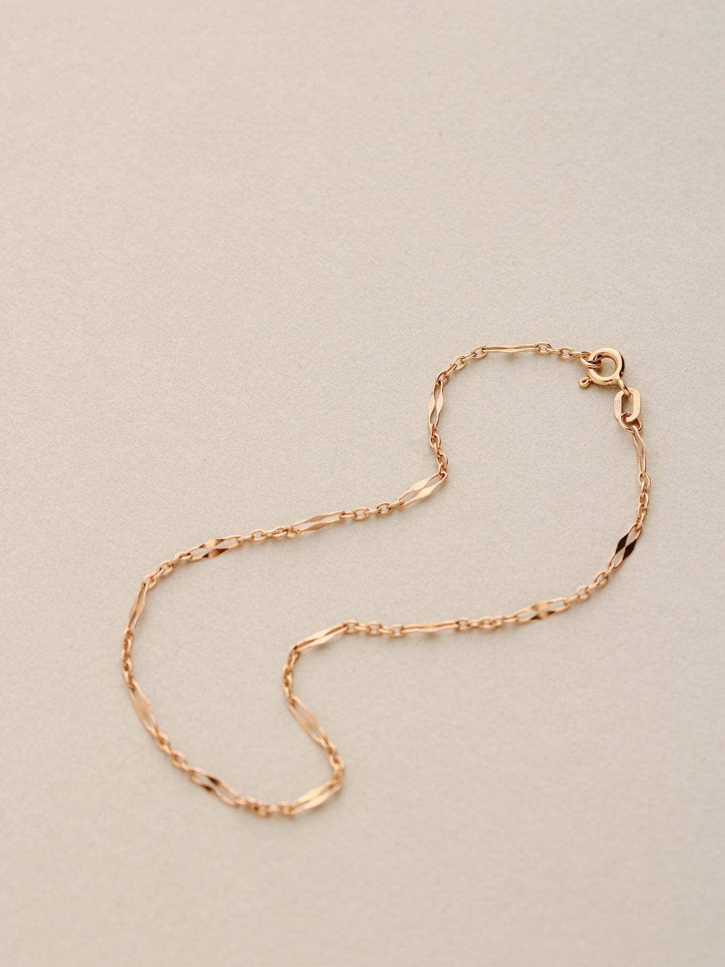 14k Dappled Cable Chain Anklet