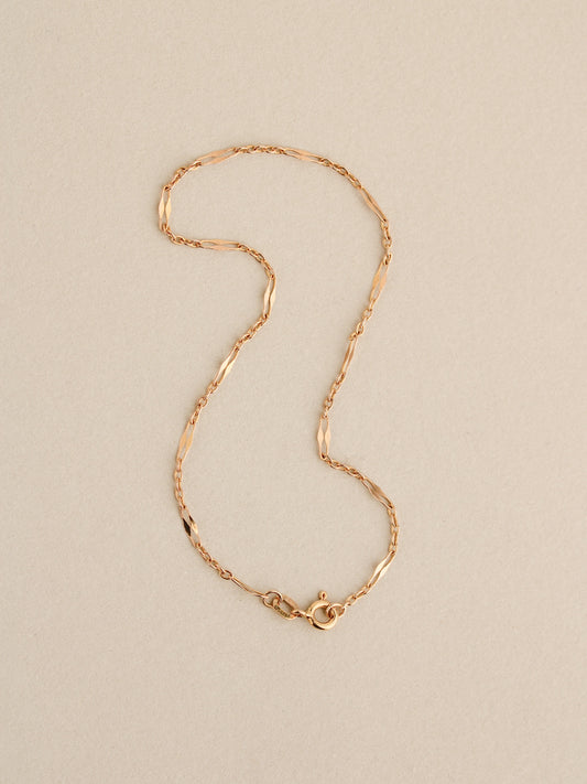 14k Dappled Cable Chain Anklet
