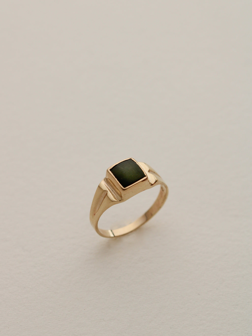 10k Square Jade Signet