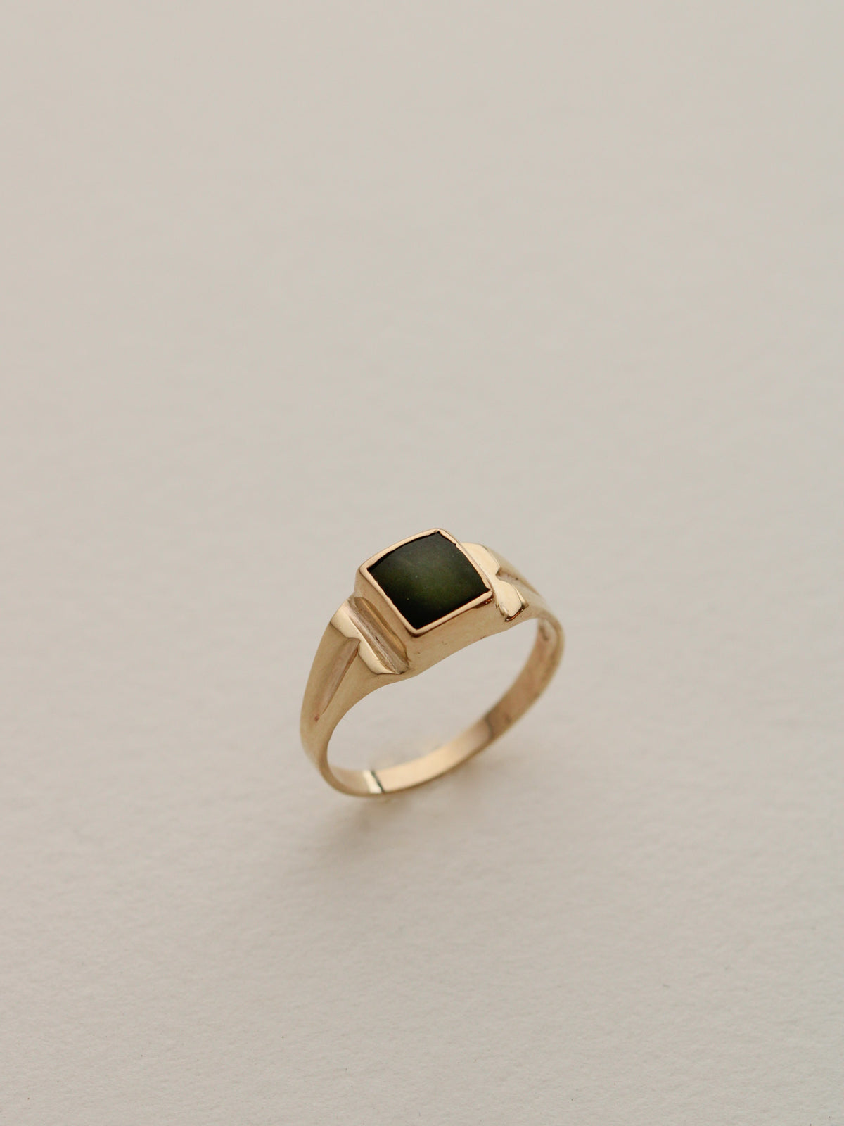 10k Square Jade Signet