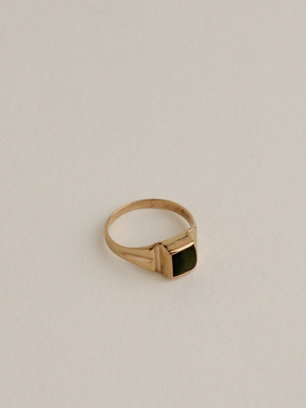 10k Square Jade Signet