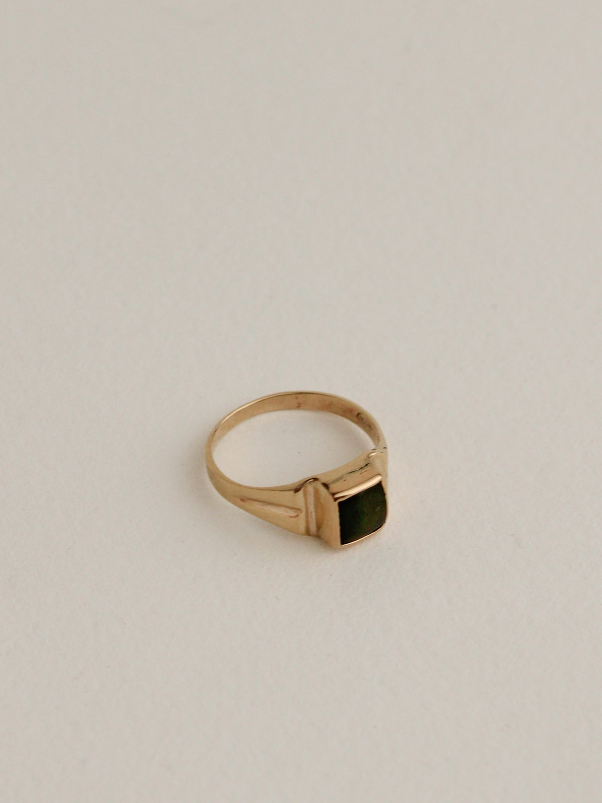 10k Square Jade Signet