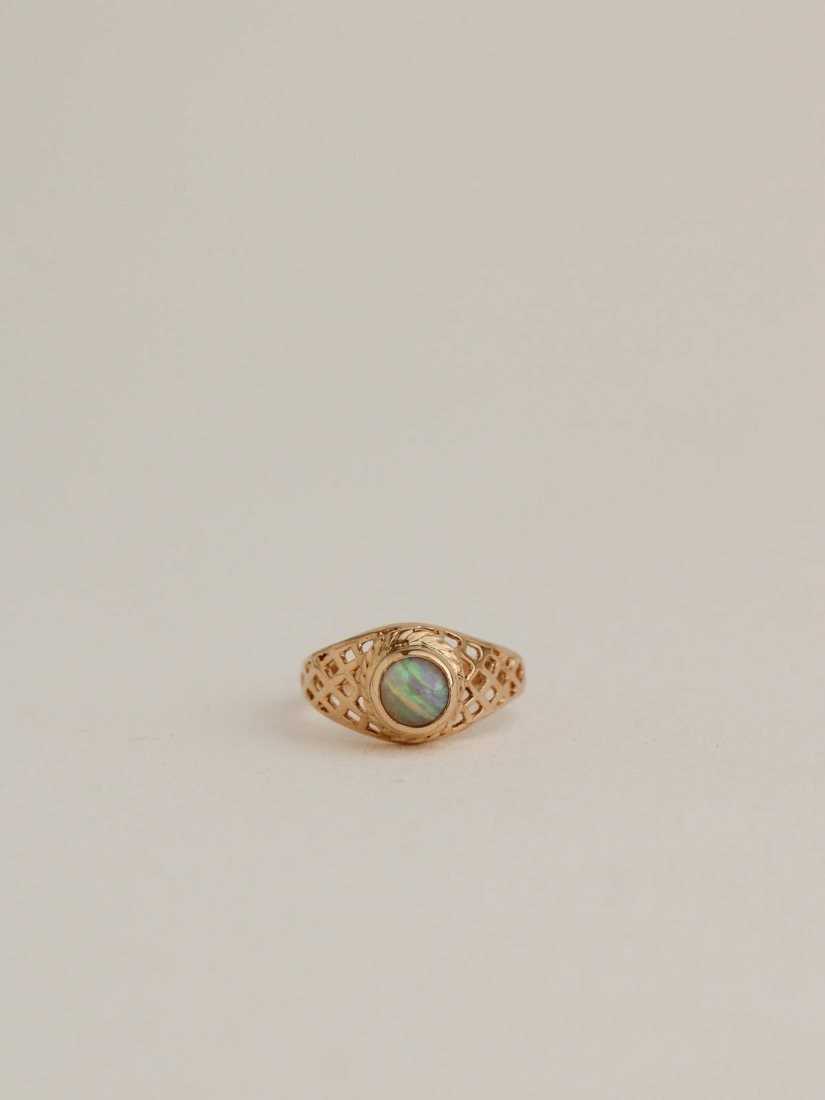 14k Woven Opal Signet