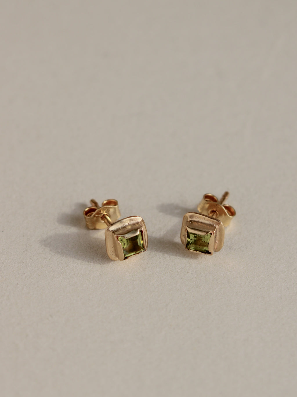 Handmade Peridot Studs