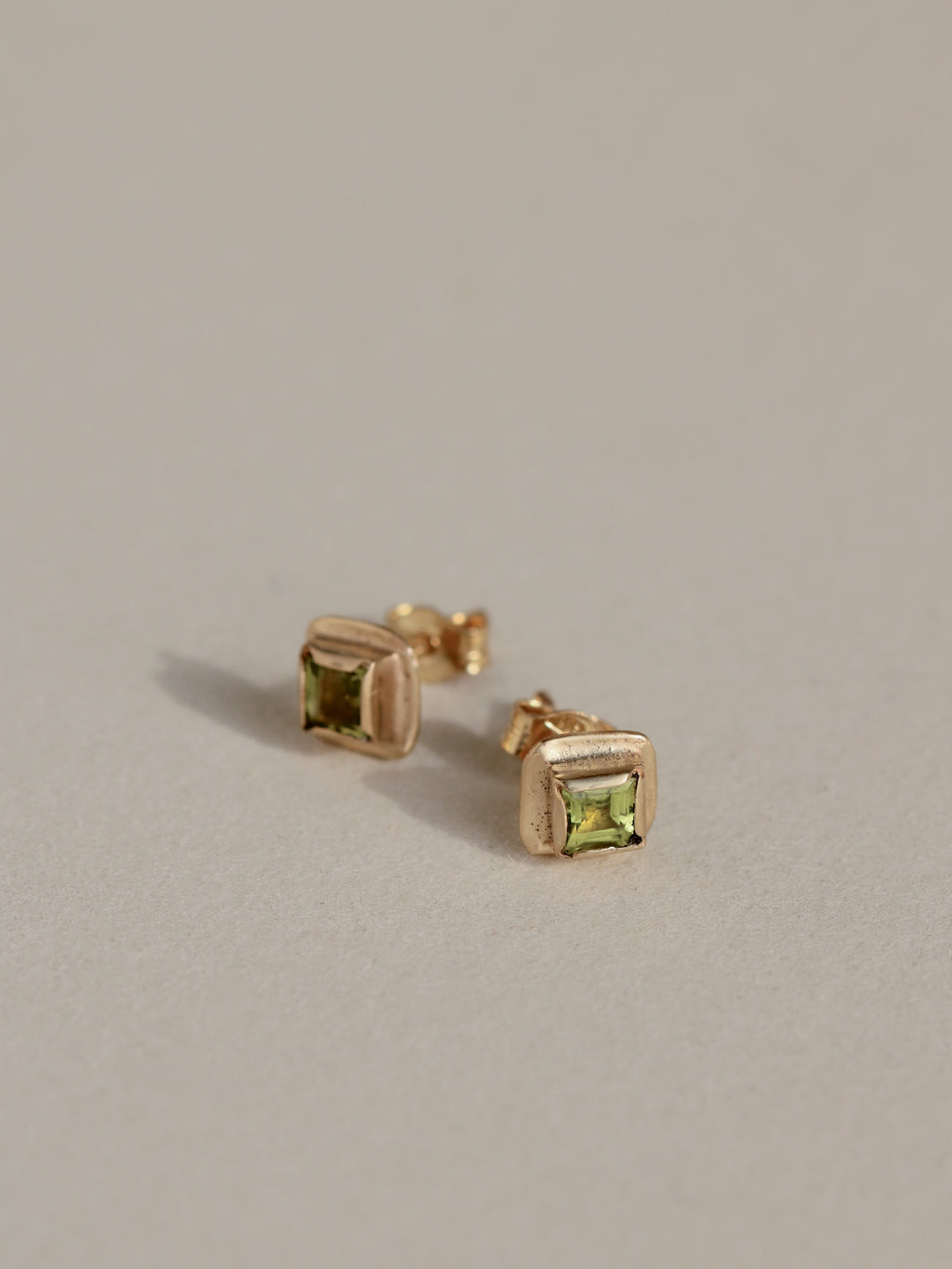 Handmade Peridot Studs