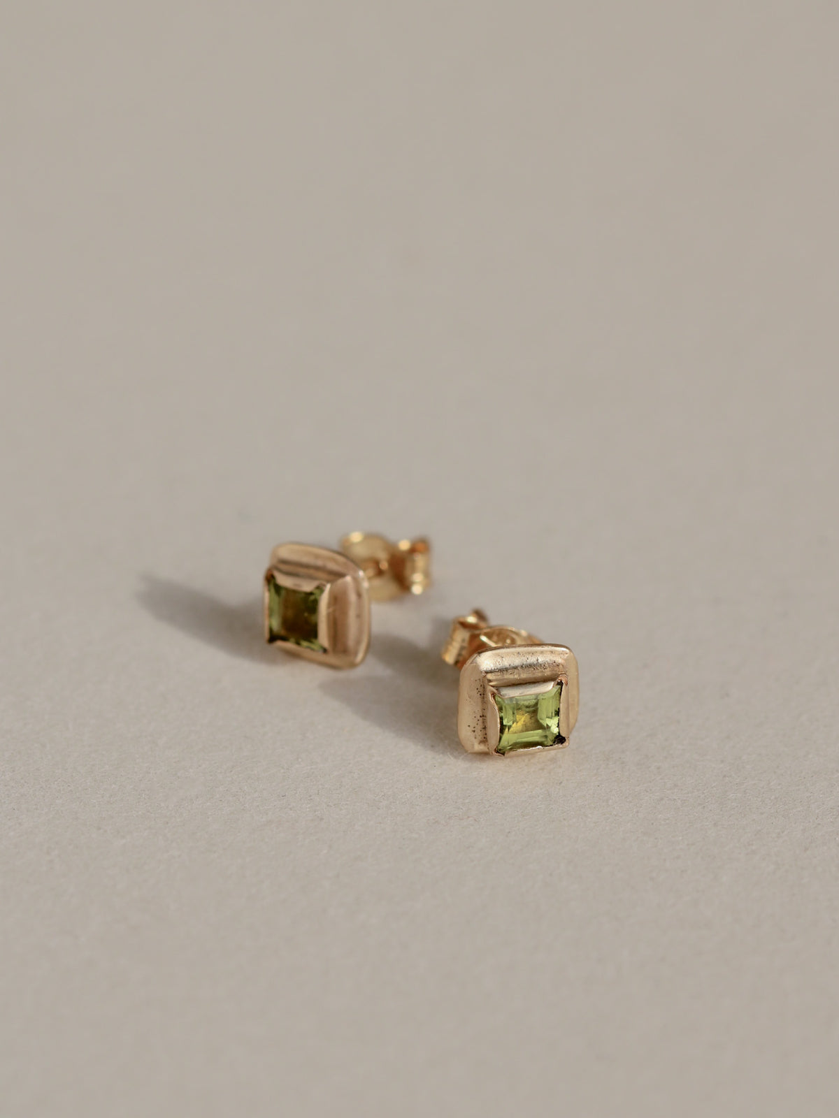 Handmade Peridot Studs