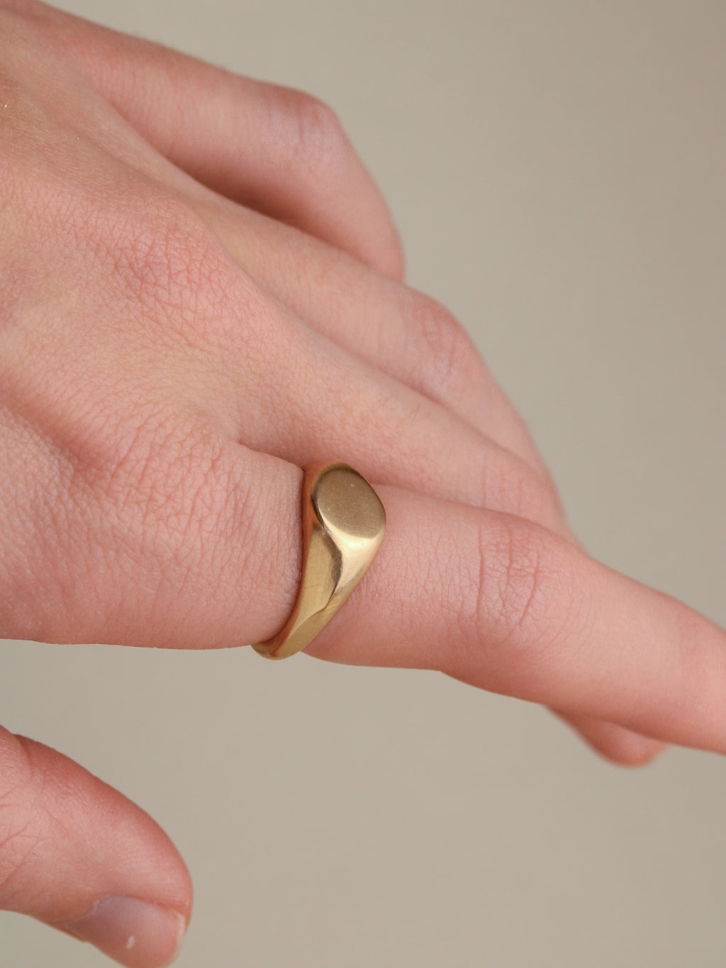 Faceted Signet Ring, 14k