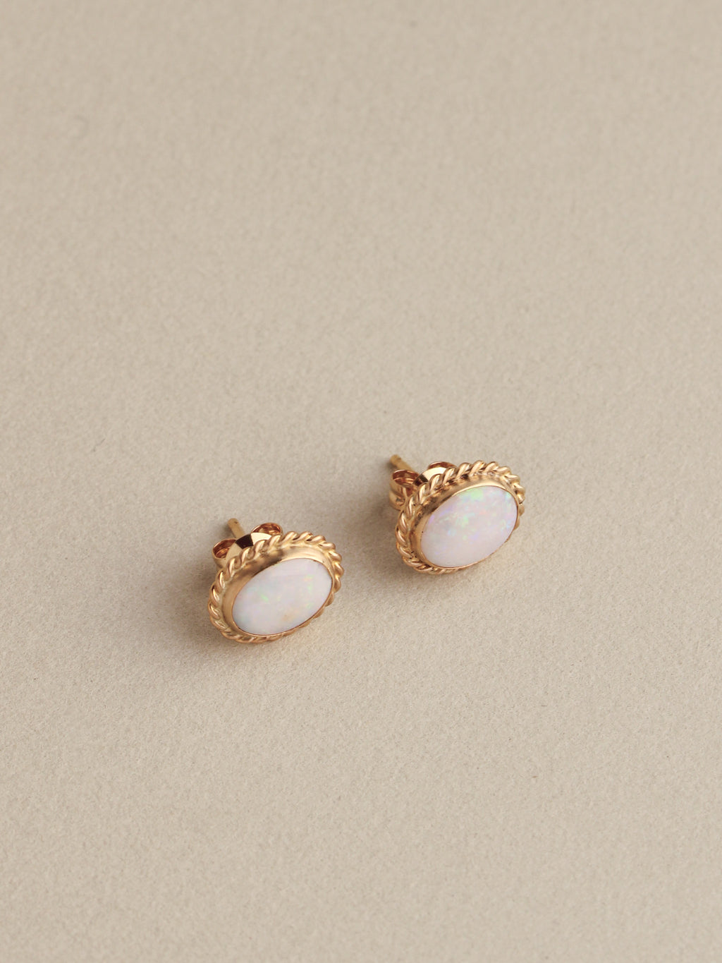 Opal Studs, 14k