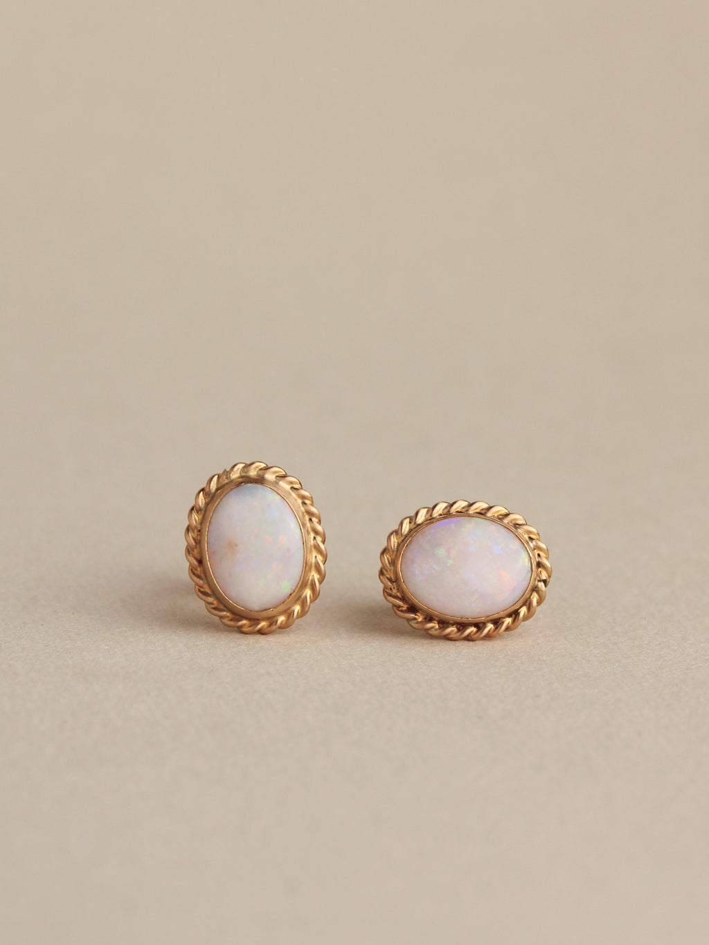 Opal Studs, 14k