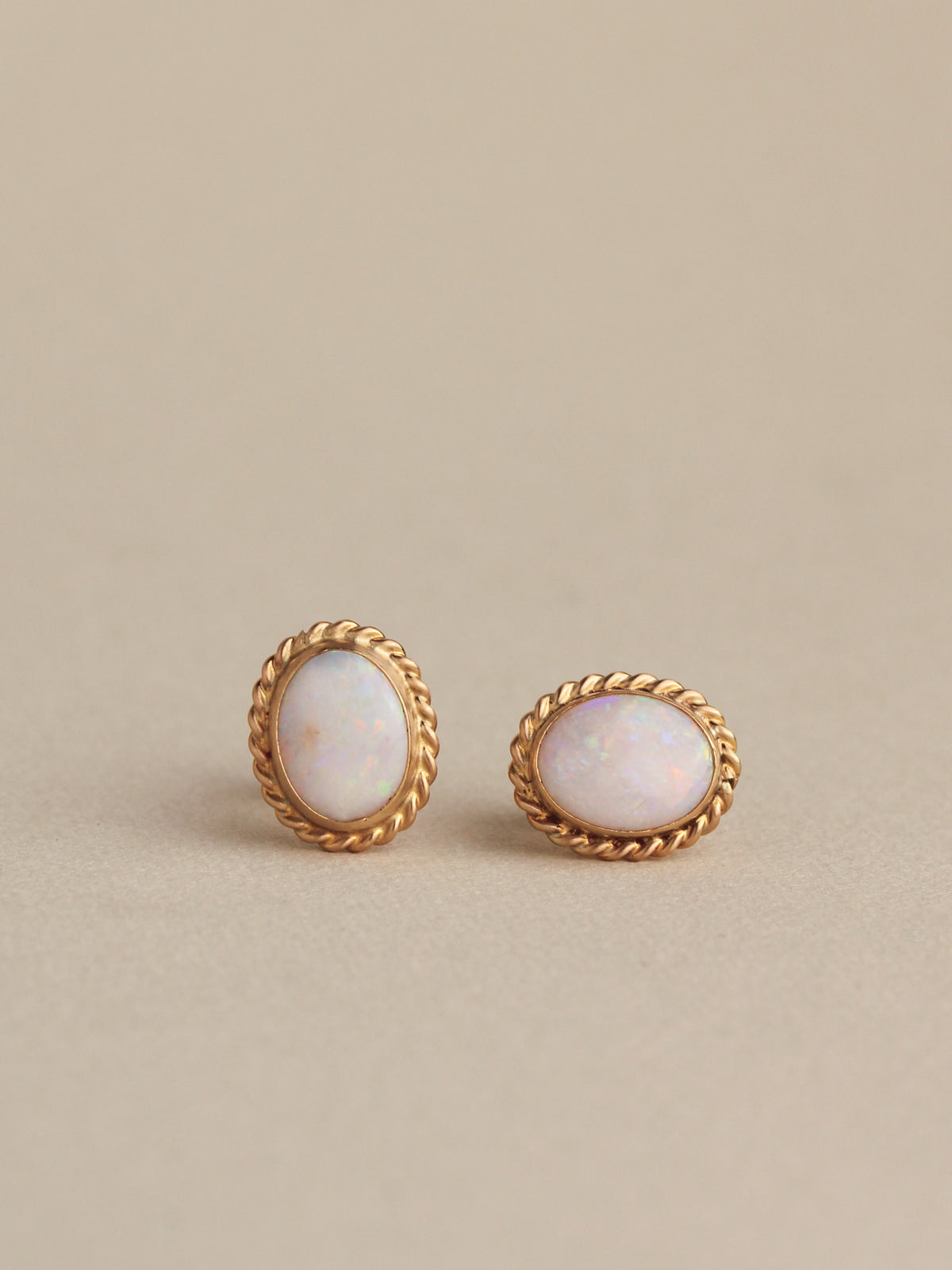Opal Studs, 14k