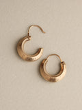 14k Engraved Knife Edge Hoops