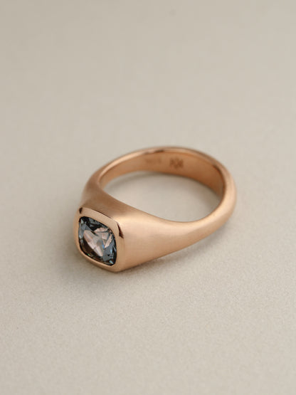 Gray Spinel in 14k Peach Gold