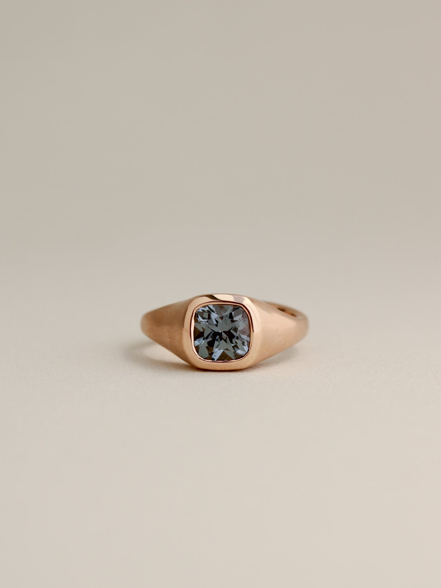 Gray Spinel in 14k Peach Gold