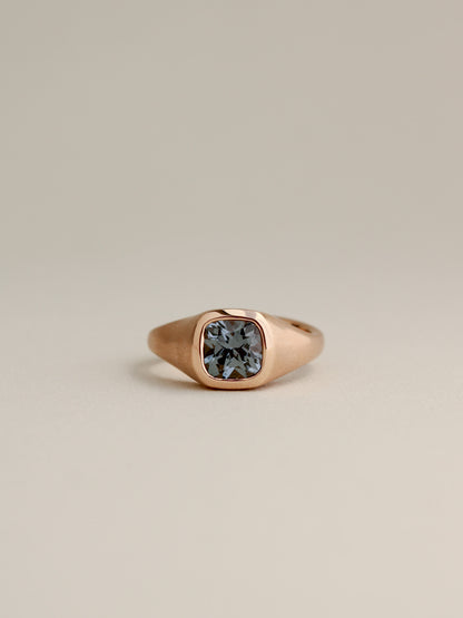 Gray Spinel in 14k Peach Gold