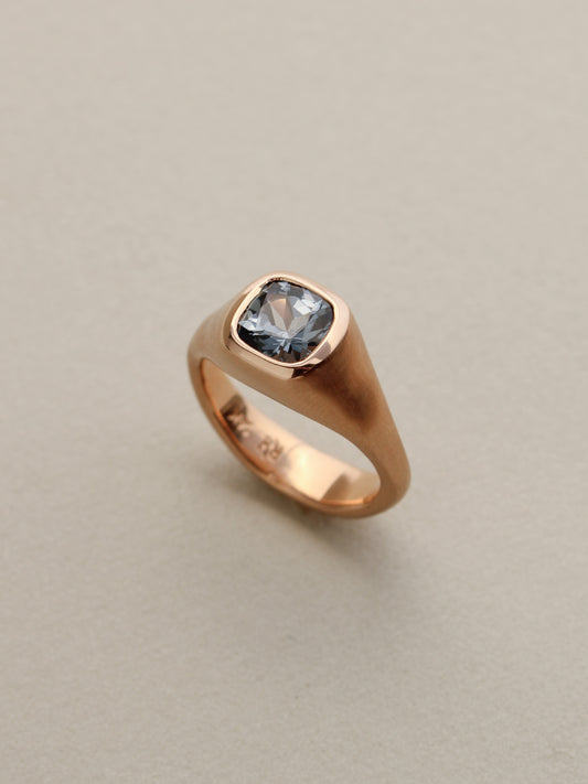 Gray Spinel in 14k Peach Gold