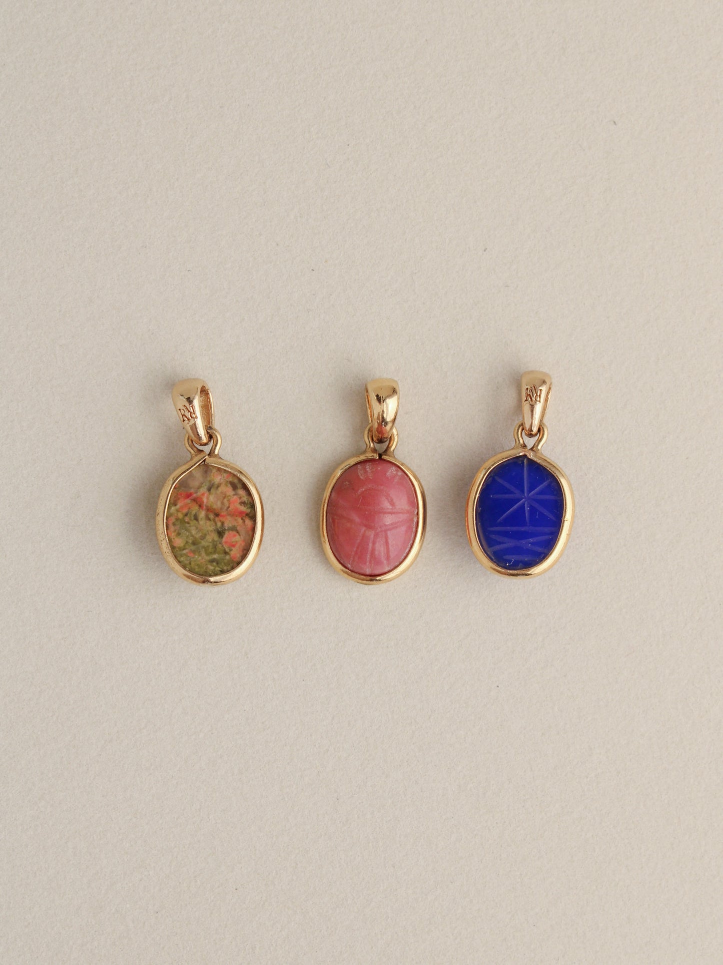 Stone Scarab Charms