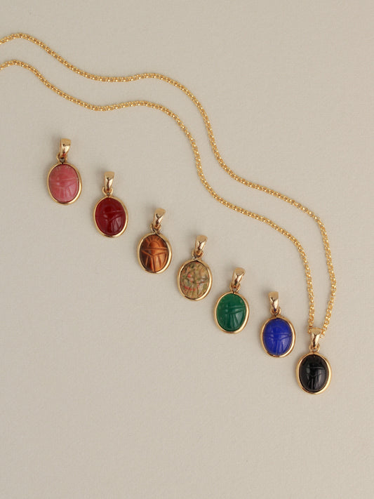 Stone Scarab Charms