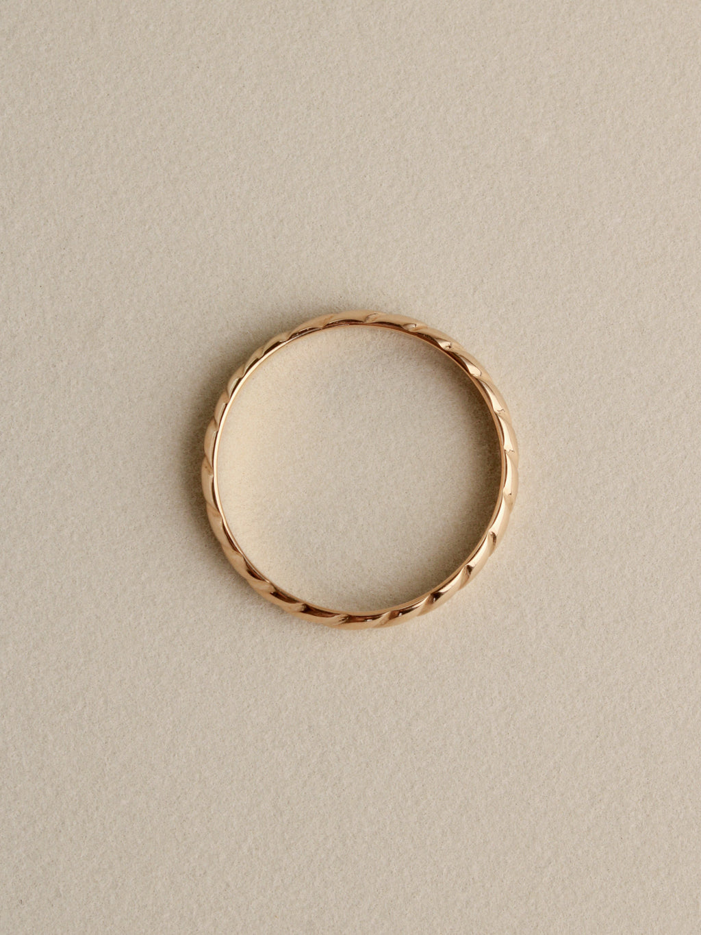 Half Round Rope Ring, 14k