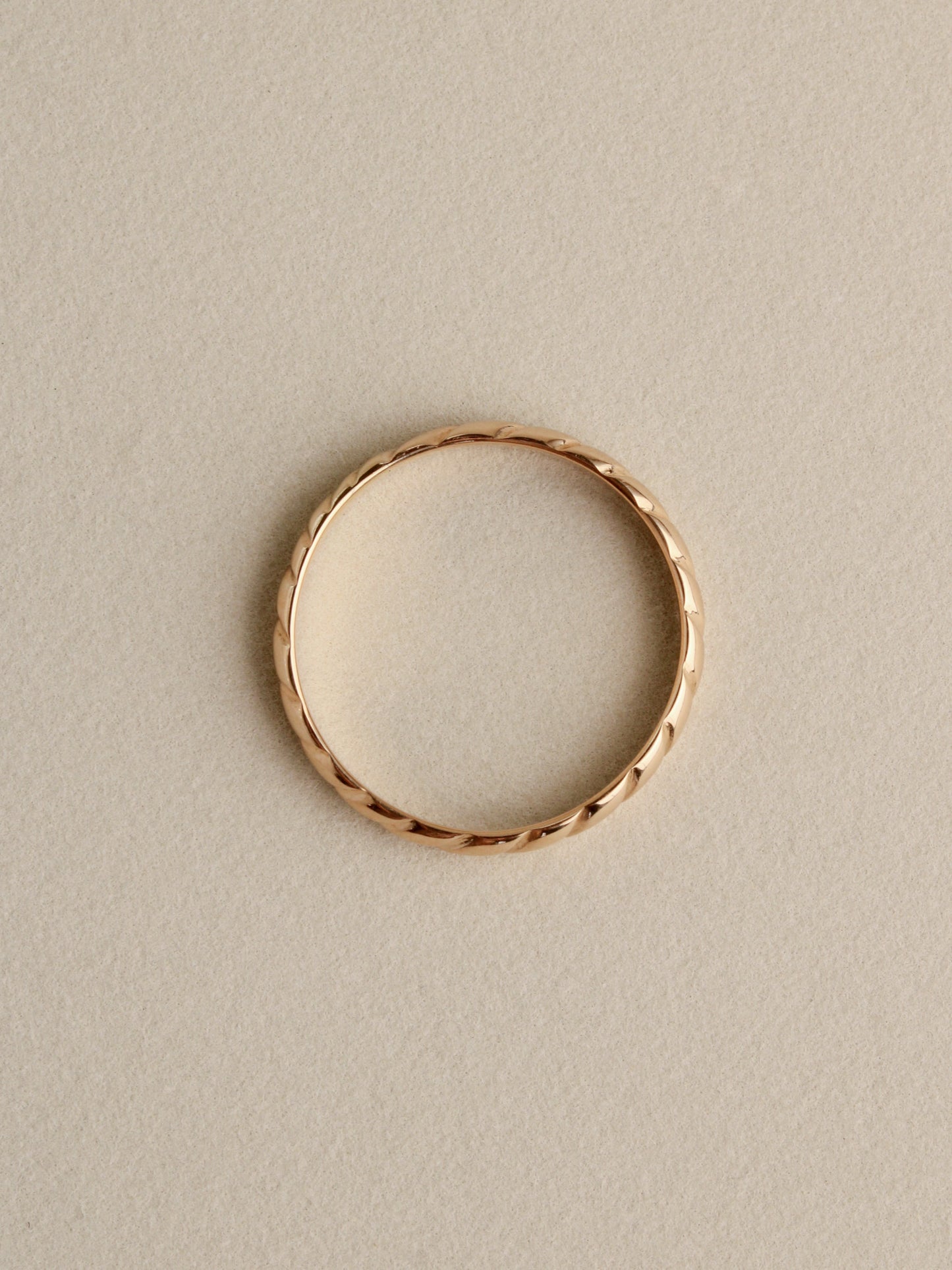 Half Round Rope Ring, 14k