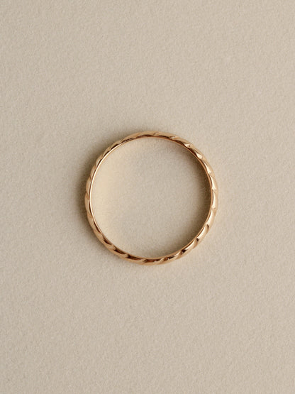 Half Round Rope Ring, 14k