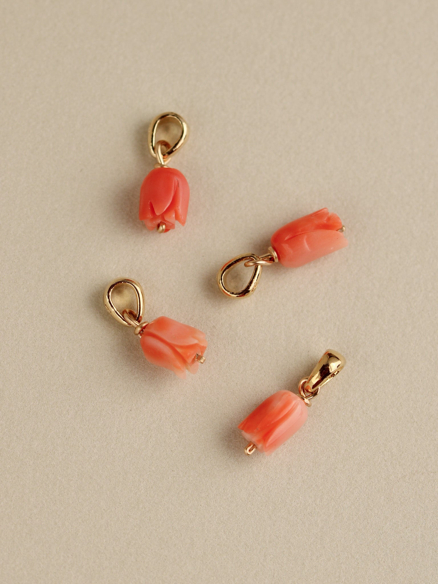Coral Rosette Charm