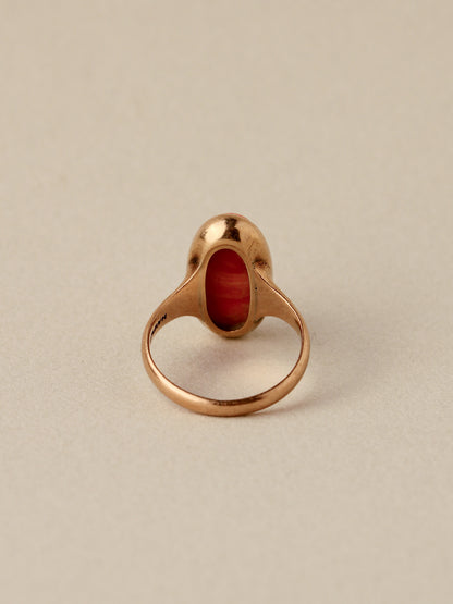 Coral Cameo Ring, 14k